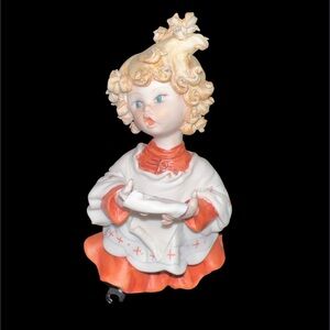 Vtg Capodimonte Italy Porcelain Figurine Giuseppe Armani By Rori Choir Girl*flaw